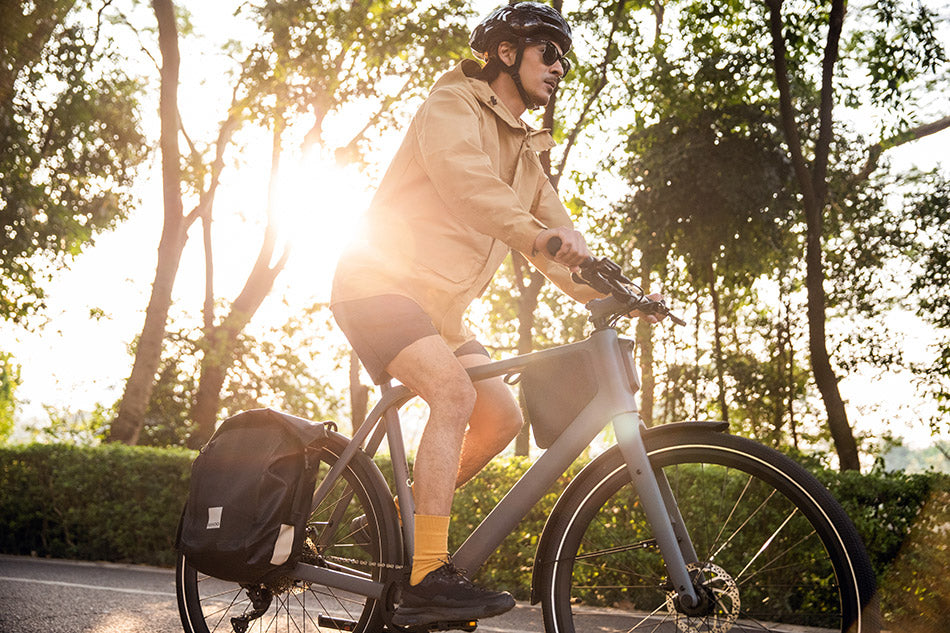 Riding Ebike in the woods